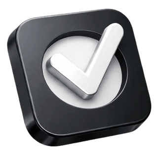 3D checkmark approval icon on Blue CalkTrade about page